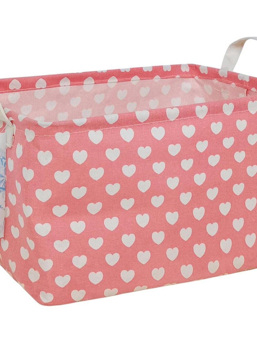 Rectangular Collapsible Storage Basket Nursery Organizer Pink Heart